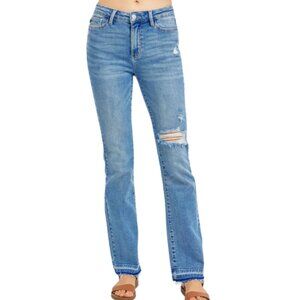 Judy Blue - Destroyed Hem Bootcut Jean - Reg & Plus Sizes